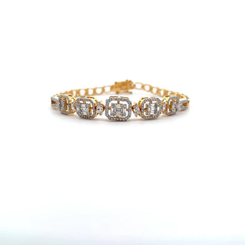 Buy Baguette Diamond Chain Bracelet | Ivana Jewels Best lab grown diamond jewellery brand