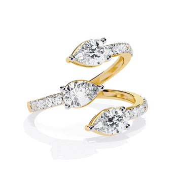Buy Crosscover Three Diamond Engagement Ring from Ivana Jewels Best lab grown diamond jewellery brand