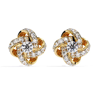 Buy Braided Diamond Stud Earring from Ivana Jewels Best lab grown diamond jewellery brand
