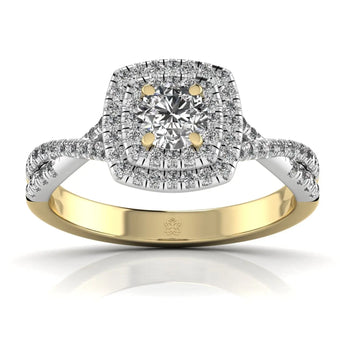 Buy Twisted Solitaire Diamond Engagement Ring from Ivana Jewels Best lab grown diamond jewellery brand