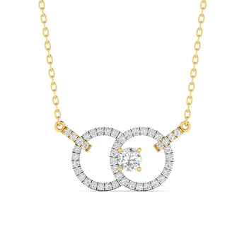Two Circle Diamond Gold Pendant Best lab grown diamond jewellery brand