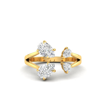Two-Stone Pear Diamond Engagement Ring Ivana Jewels