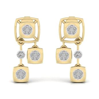 Buy Two Tiered Diamond Dangler Earring from Ivana Jewels Best lab grown diamond jewellery brand
