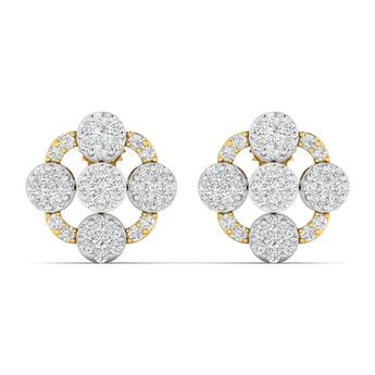 1.3 Carat Diamond Two-Tone Gold Stud Earrings Best lab grown diamond jewellery brand