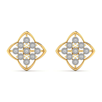 Buy 1 Carat Unique Gold Diamond Stud Earring from Ivana Jewels Best lab grown diamond jewellery brand