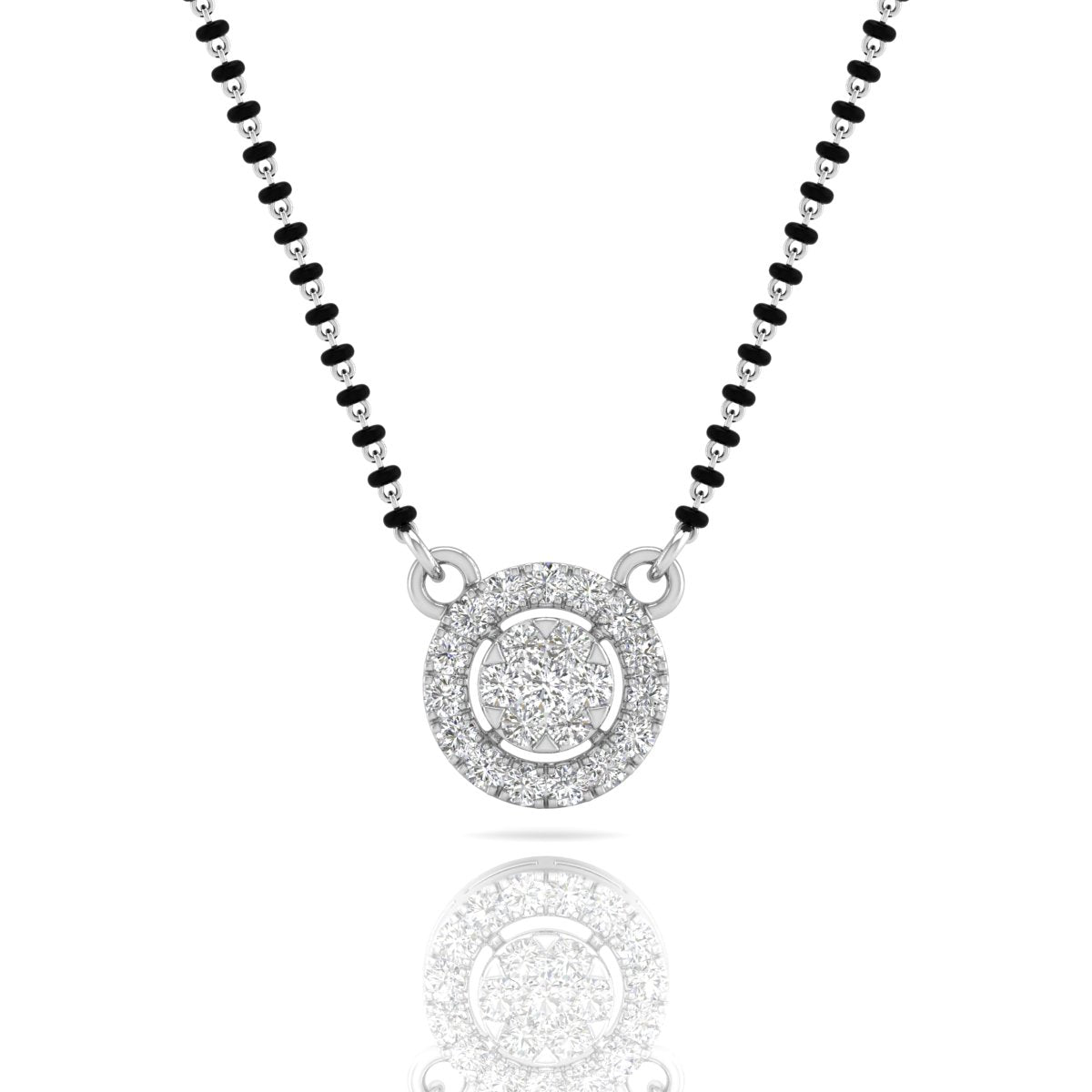 Circle Diamond Mangalsutra Pendant