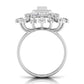 Floret Diamond Halo Ring