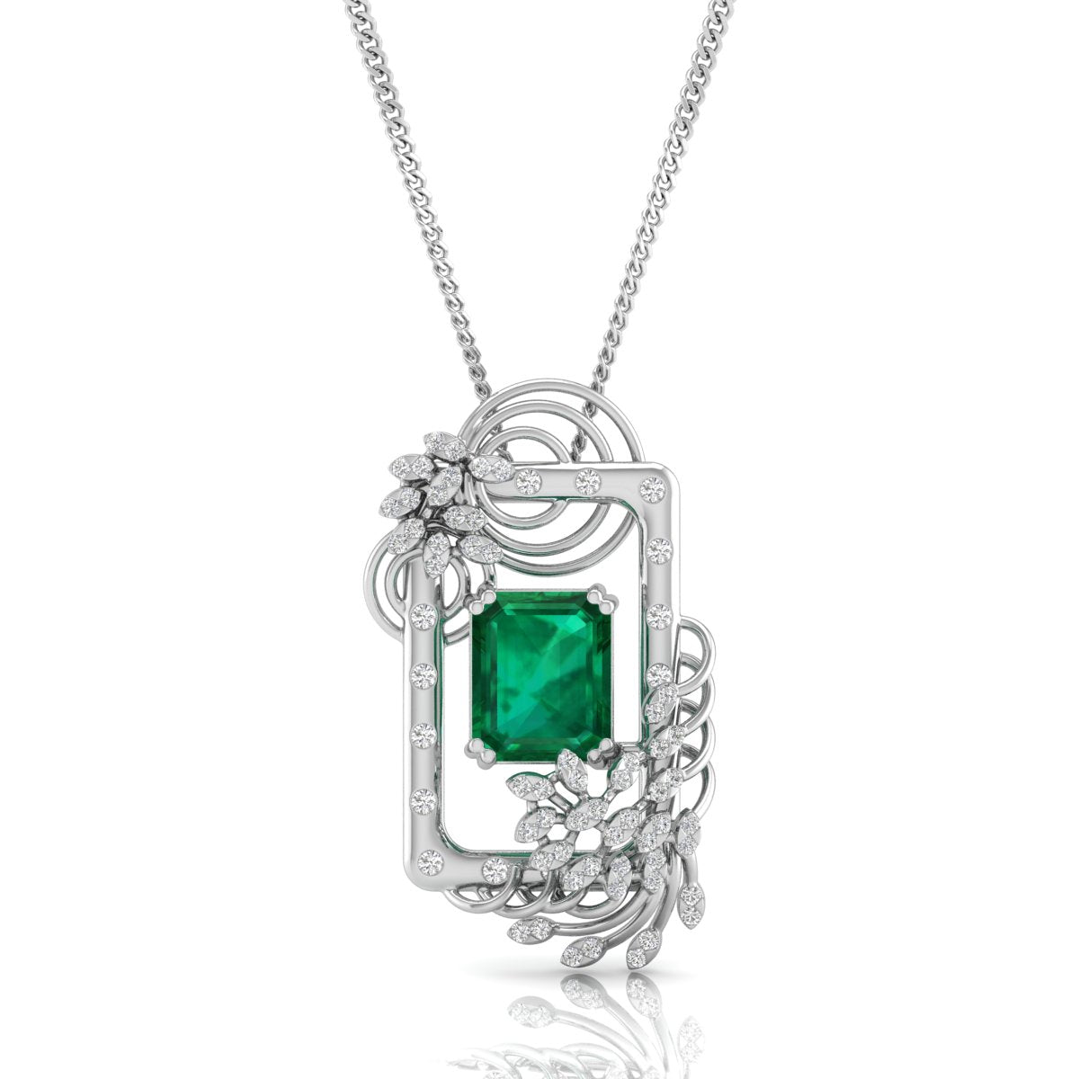 Vivid Emerald and Diamond Pendant