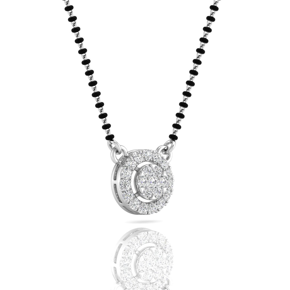 Circle Diamond Mangalsutra Pendant