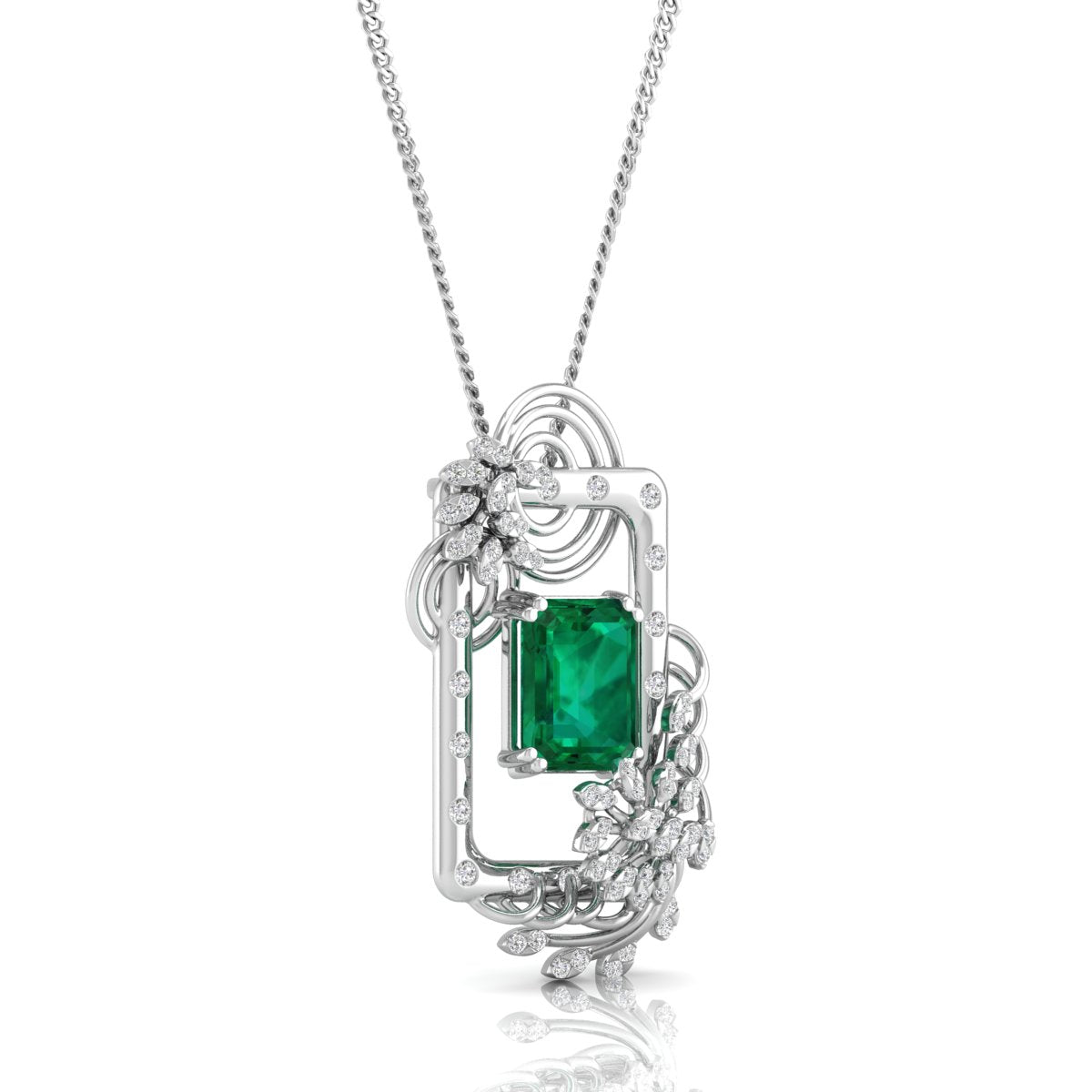 Vivid Emerald and Diamond Pendant