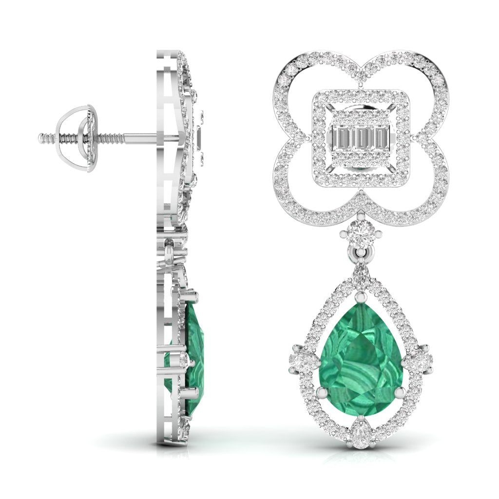 Fancy Shape Diamonds & Round Shape Diamonds Earring