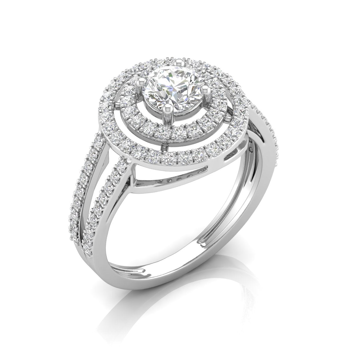 Double Halo Engagement Ring