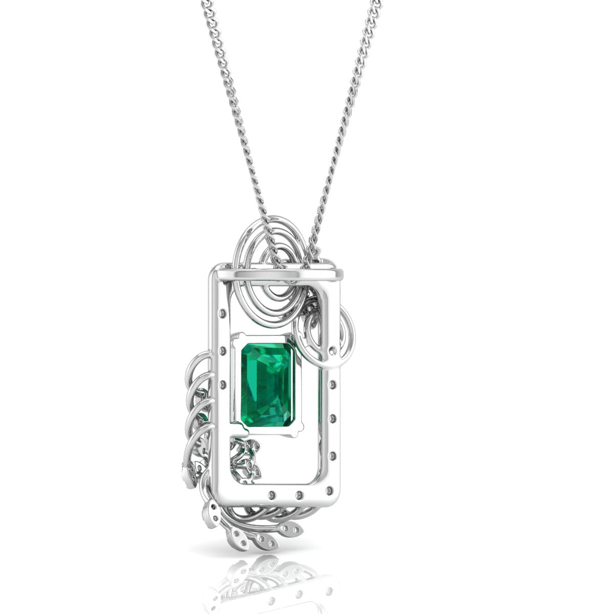 Vivid Emerald and Diamond Pendant