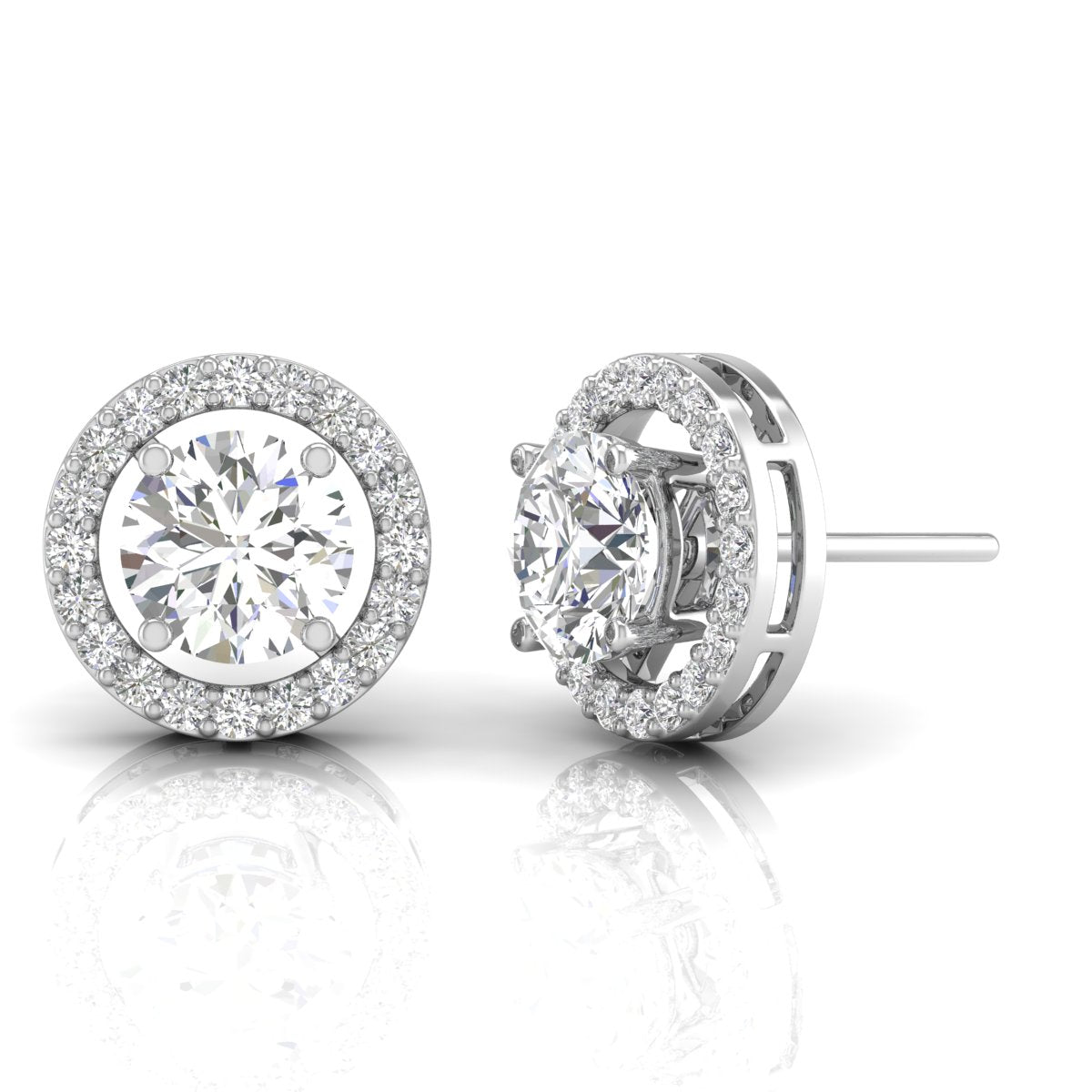 3 Carat Solitaire Classy Spiral Diamond Studs