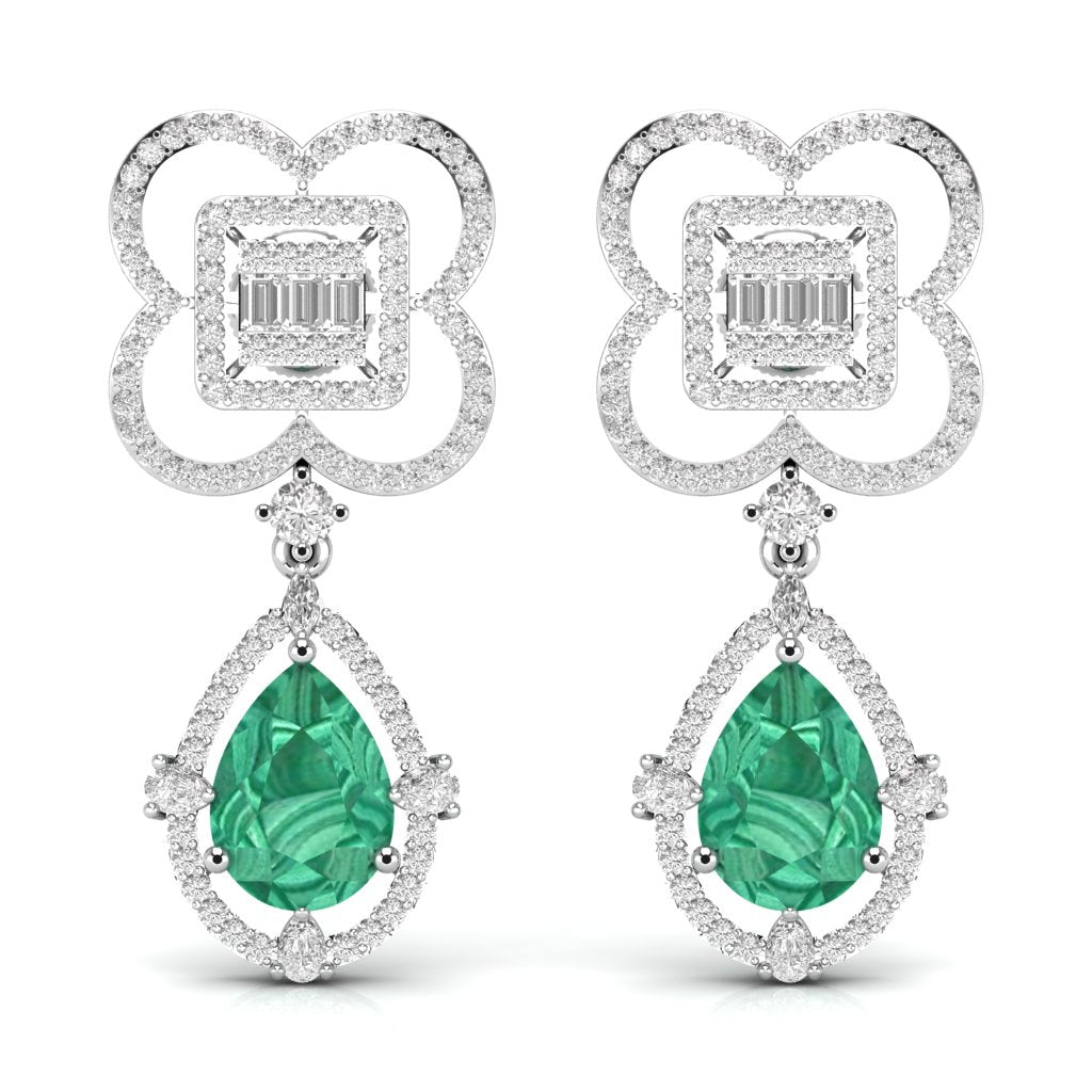 Fancy Shape Diamonds & Round Shape Diamonds Earring