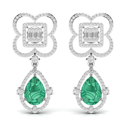 Fancy Shape Diamonds & Round Shape Diamonds Earring