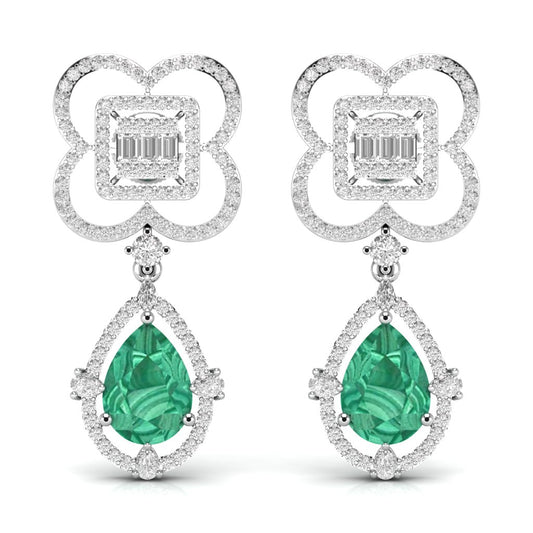 Fancy Shape Diamonds & Round Shape Diamonds Earring