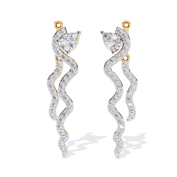 Buy Wavy Diamond Dangler Earring from Ivana Jewels Best lab grown diamond jewellery brand