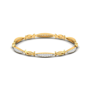 Buy 1 Carat Interwoven Diamond Bangle Online from Ivana Jewels Best lab grown diamond jewellery brand