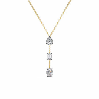 Buy Oval Gemstones Diamond Minimalist Necklace at Ivana Jewels Best lab grown diamond jewellery brand