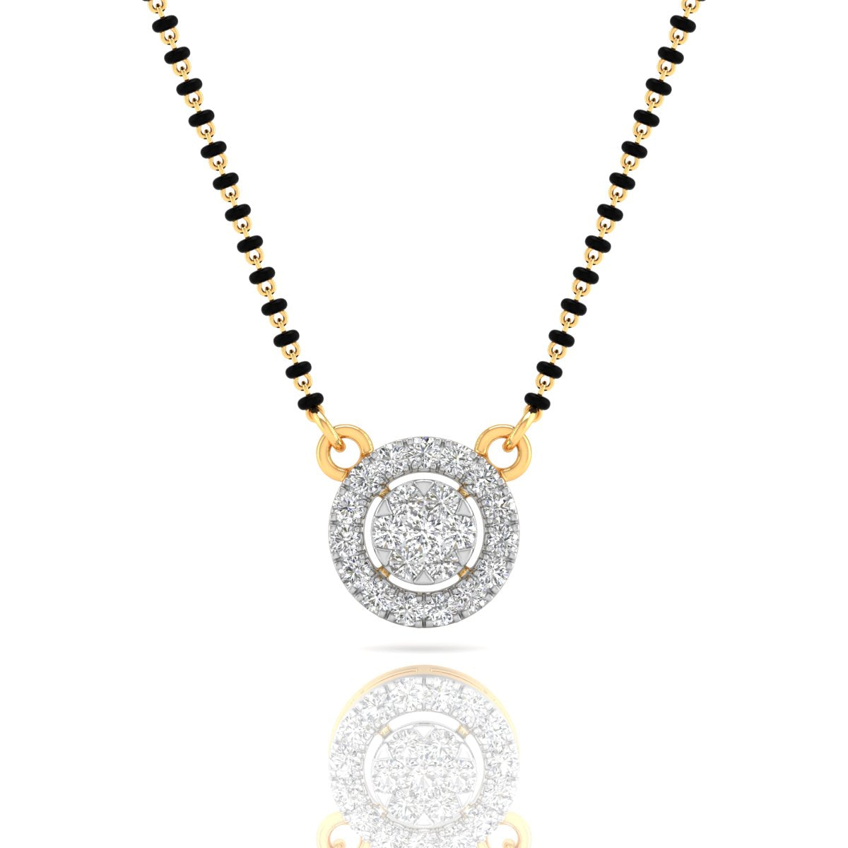 Circle Diamond Mangalsutra Pendant