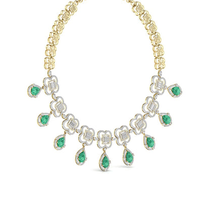 Fancy Shape Diamonds & Round Shape Diamonds Necklace