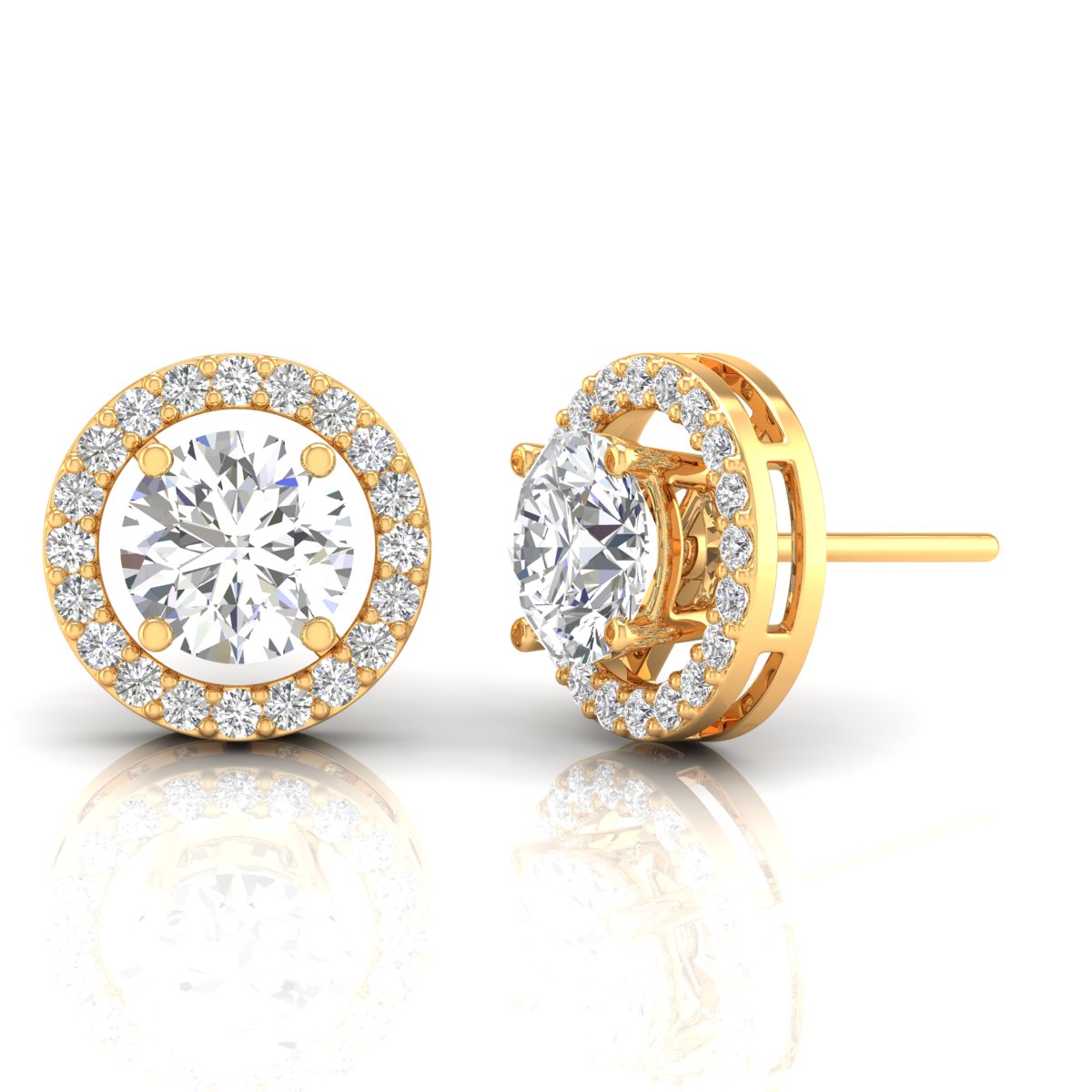 3 Carat Solitaire Classy Spiral Diamond Studs