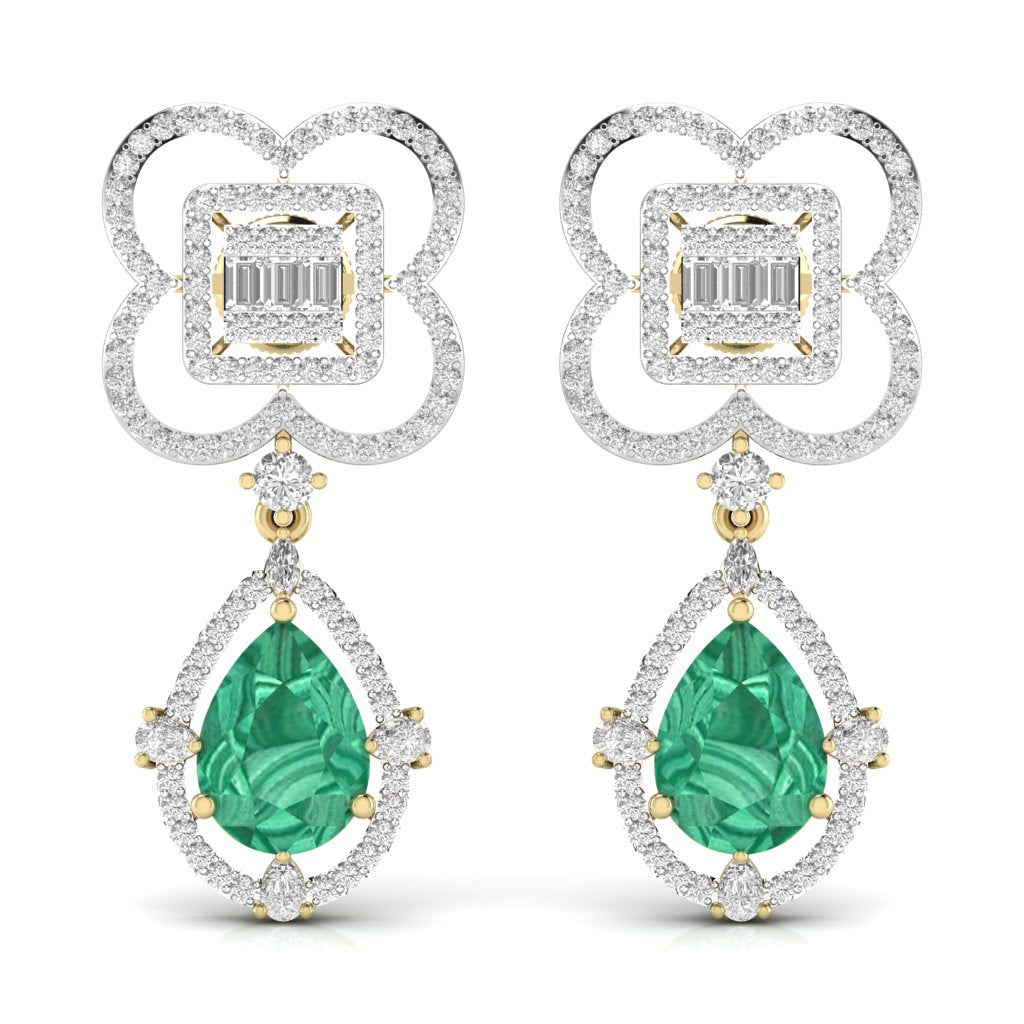 Fancy Shape Diamonds & Round Shape Diamonds Earring