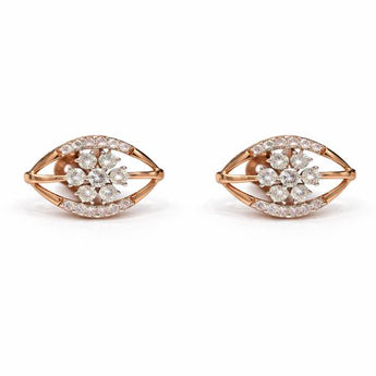 Elegant Marquise-Eye Diamond Stud Earrings in 14KT Rose Gold