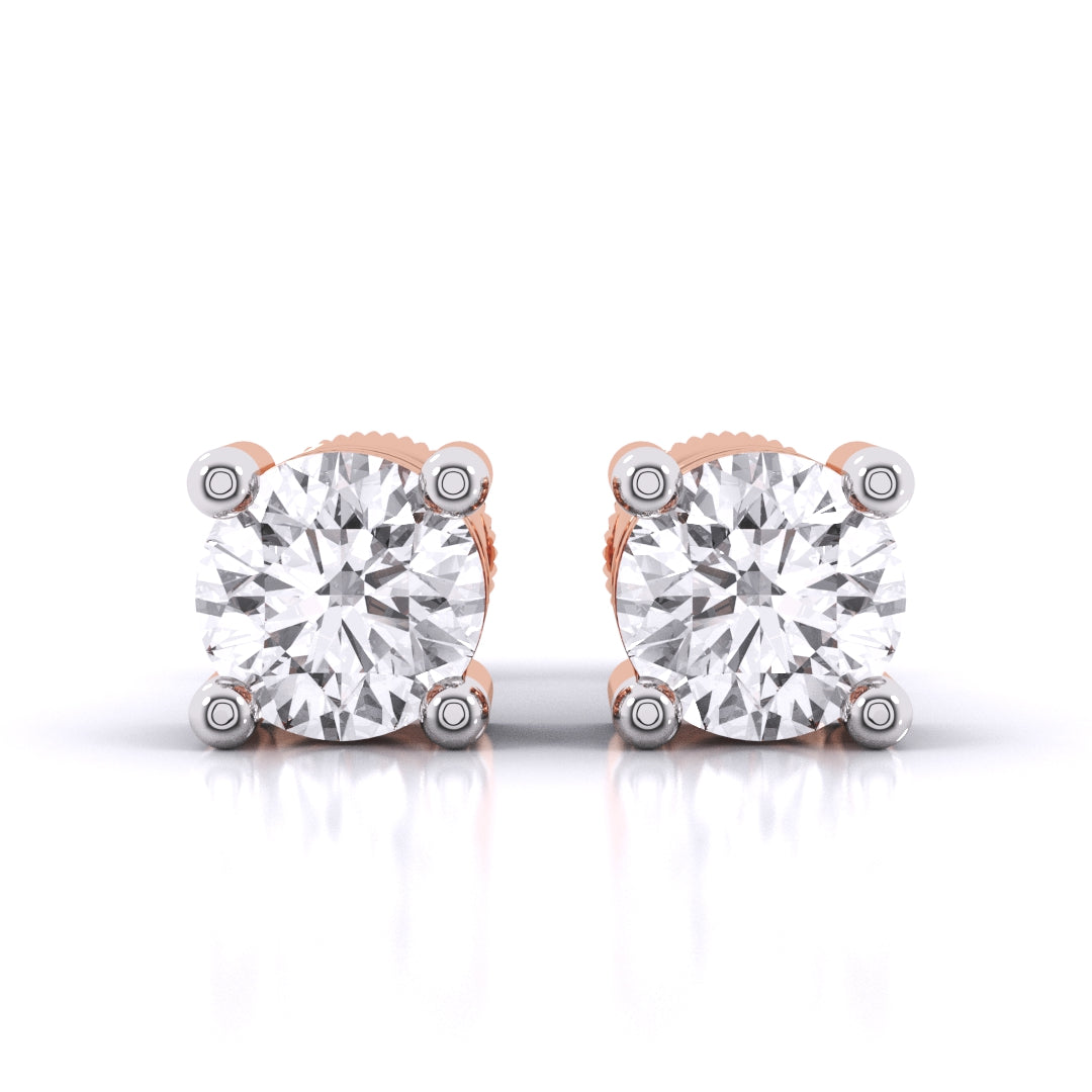 80 Pointers Round Cut Diamonds Statement Studs