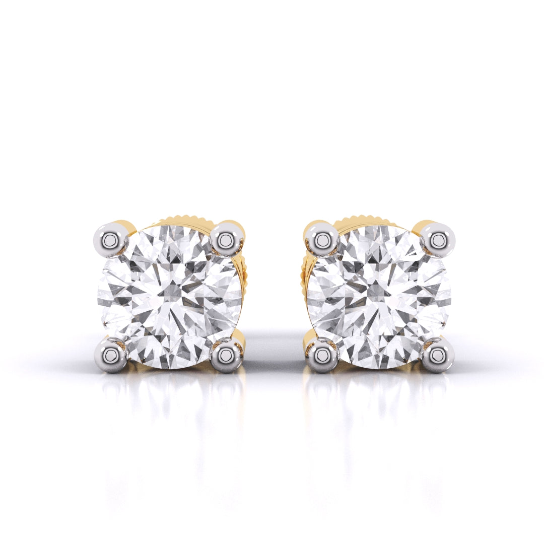 80 Pointers Round Cut Diamonds Statement Studs