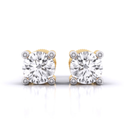 80 Pointers Round Cut Diamonds Statement Studs