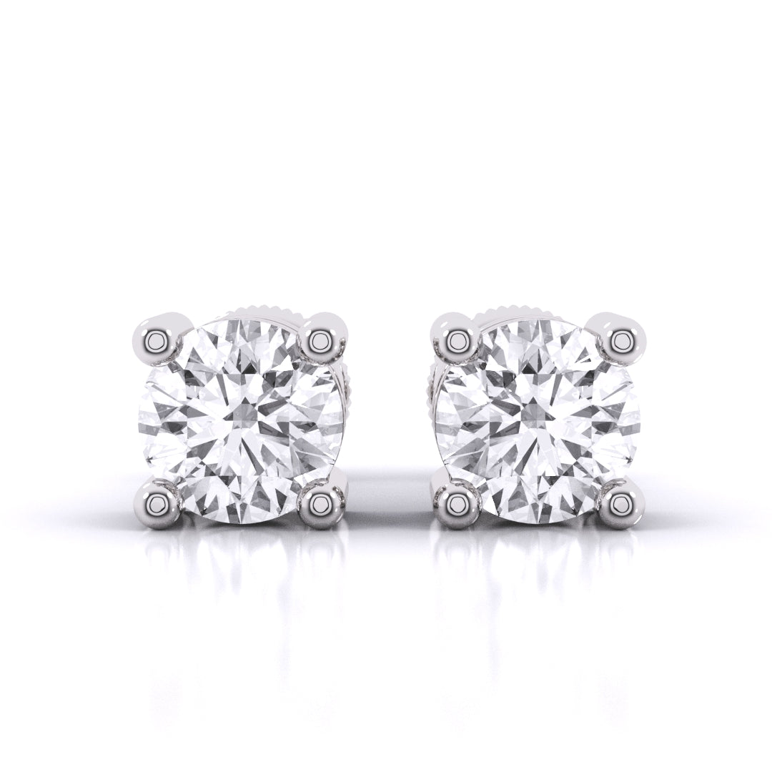 80 Pointers Round Cut Diamonds Statement Studs