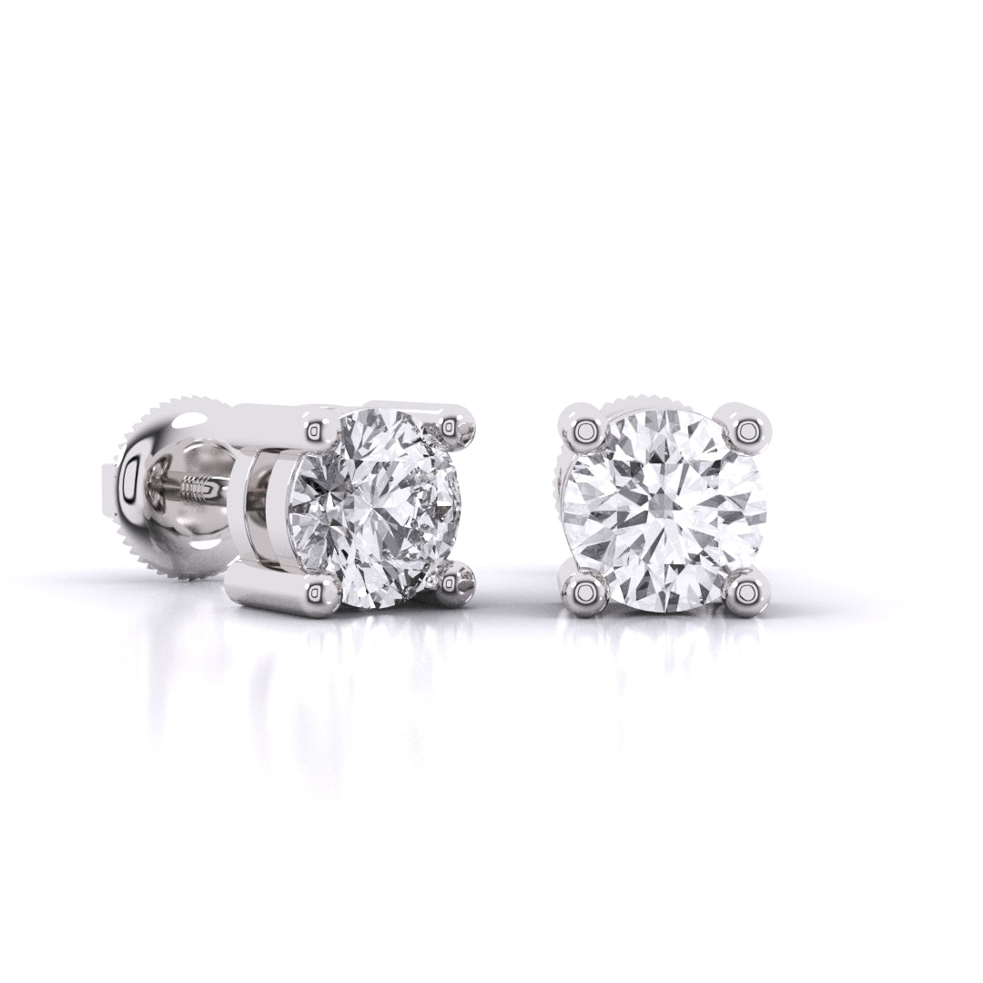 80 Pointers Round Cut Diamonds Statement Studs