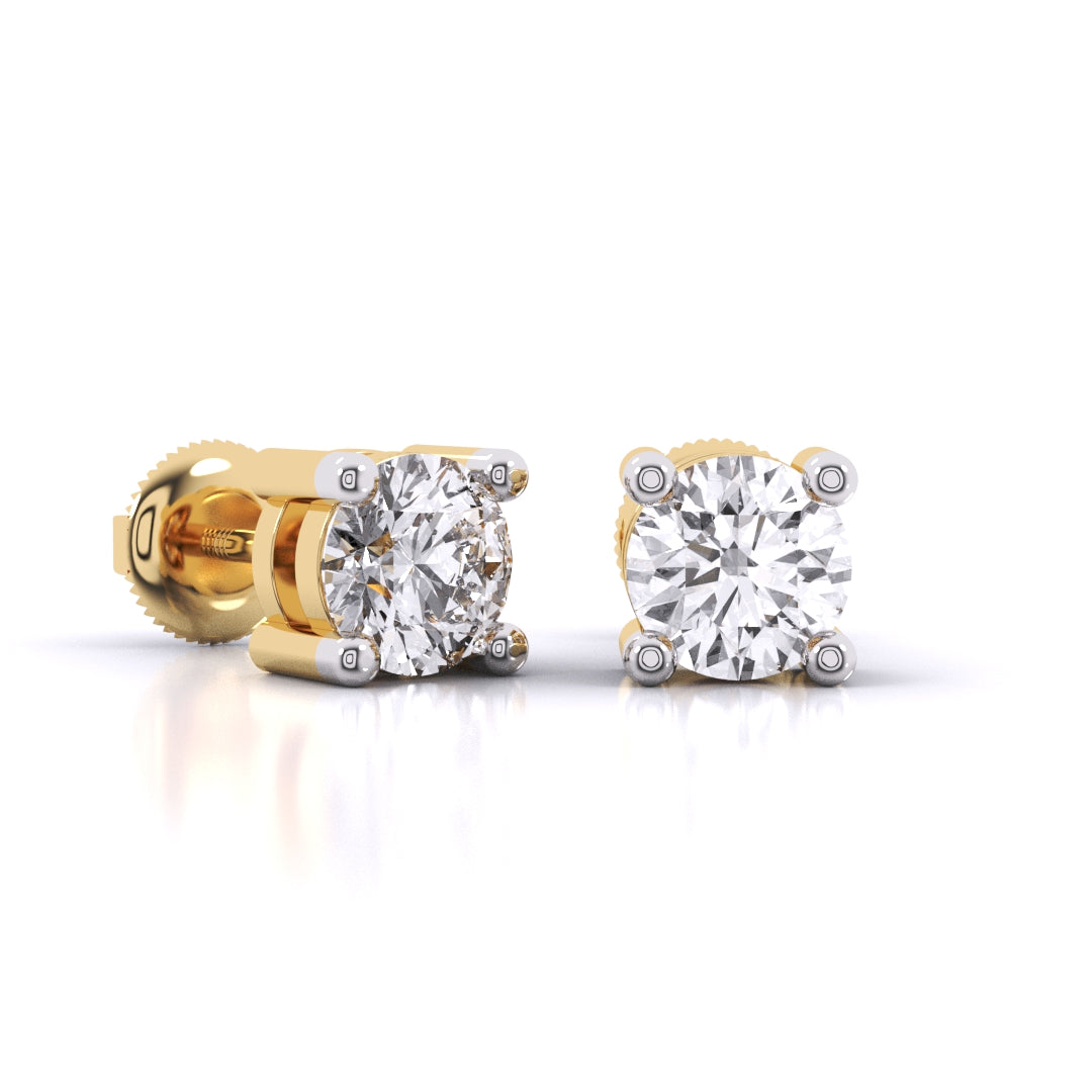 80 Pointers Round Cut Diamonds Statement Studs