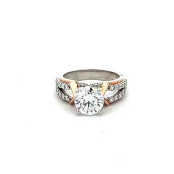 2.2  Carat Round Cut Diamond Dual-Tone  Engagement Ring