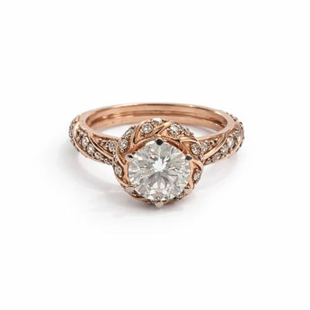 Rose Gold 1.61 Ct Lab-Grown Diamond Floral Ring