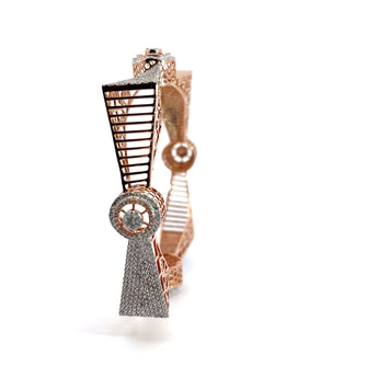 Ivana Jewels Bangle Lab Grown Round Cut Diamonds Solid Rose gold Bangle