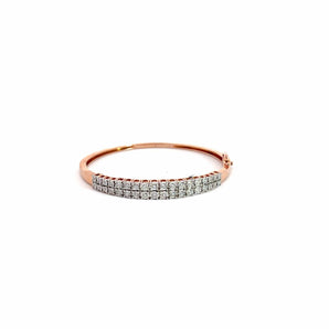 Ivana Jewels Bangle Rose Gold / 14KT 0.74 Carats Round Cut Diamonds Tennis Bangle