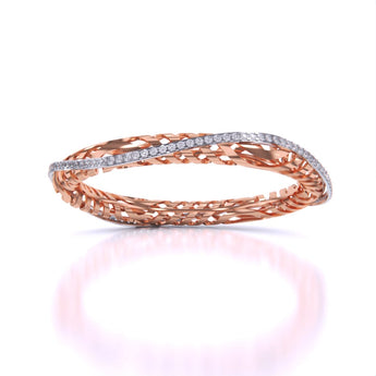 Ivana Jewels Bangle Rose Gold / 14KT Carol Trellis Small Diamonds Bangle