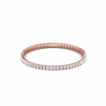 Ivana Jewels Bangle Rose Gold / 14KT Emerald Cut Diamonds Emerald Elegance Bangle For Her