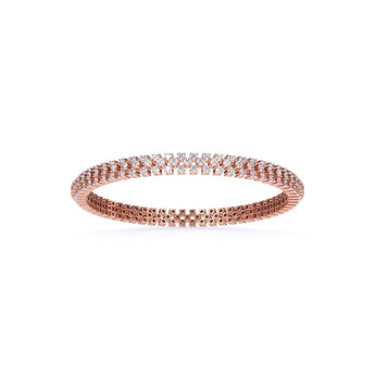 Ivana Jewels Bangle Rose Gold / 14KT Three Row Luxury Women's Bangle