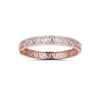 Ivana Jewels Bangle Rose Gold / 14KT Triangle Design Round Diamonds Bangle