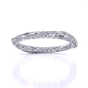 Ivana Jewels Bangle White Gold / 14KT Carol Trellis Small Diamonds Bangle