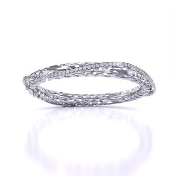 Ivana Jewels Bangle White Gold / 14KT Carol Trellis Small Diamonds Bangle