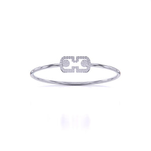 Ivana Jewels Bangle White Gold / 14KT Crystal Cuff Bangle