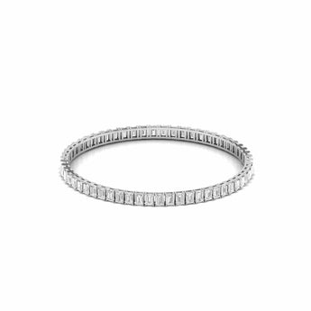 Ivana Jewels Bangle White Gold / 14KT Emerald Cut Diamonds Emerald Elegance Bangle For Her
