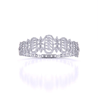 Ivana Jewels Bangle White Gold / 14KT Sparkling Elegance Royal Cutwork Bangle