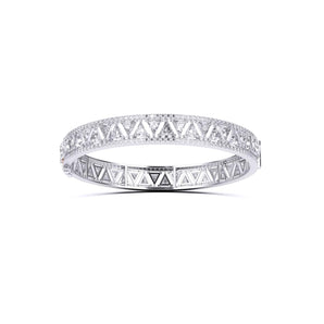Ivana Jewels Bangle White Gold / 14KT Triangle Design Round Diamonds Bangle
