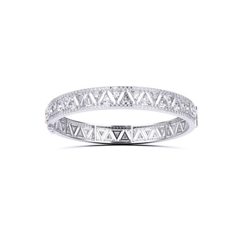 Ivana Jewels Bangle White Gold / 14KT Triangle Design Round Diamonds Bangle